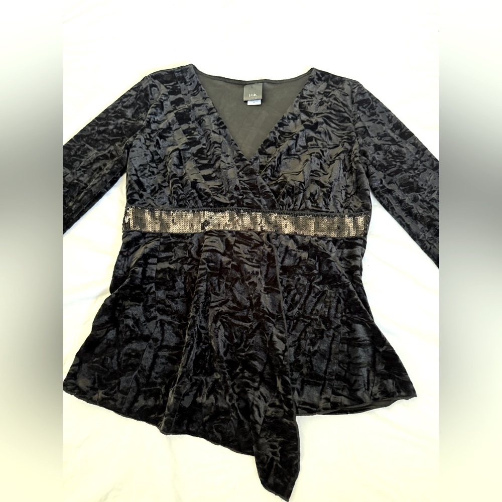 Y2K Vntg Crushed Velvet Asymmetric Babydoll Fairy Grunge Whimsygoth Dark Romance
